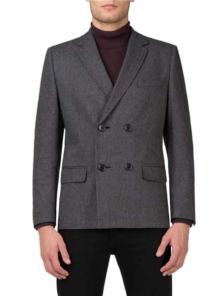 Micro Check Double Breasted Jacket