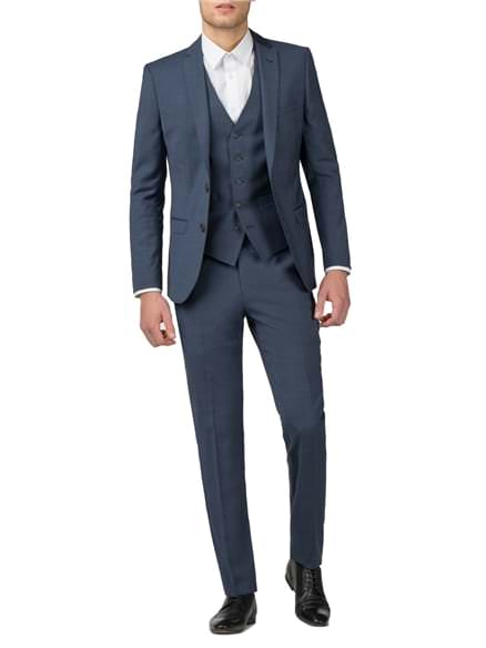 Blue Textured Tonic Camden Fit Jacket