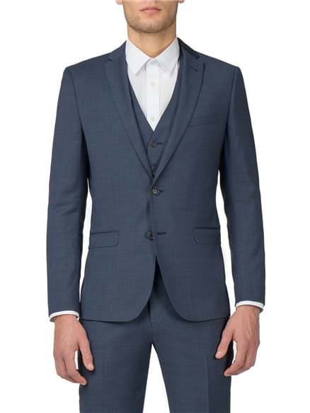 Blue Textured Tonic Camden Fit Jacket