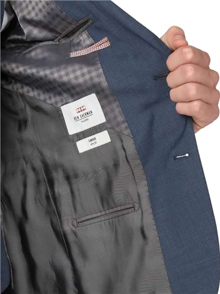 Blue Textured Tonic Camden Fit Jacket