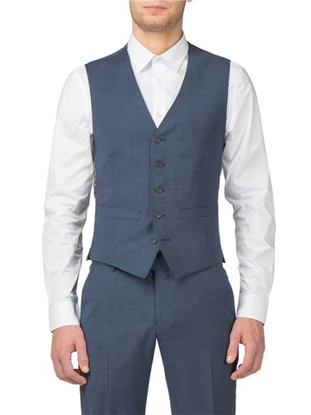 Blue Textured Tonic Camden Fit Jacket