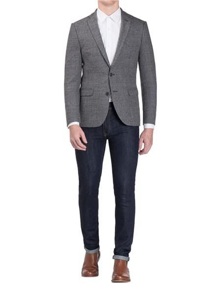 Salt and Pepper Boucle Camden Fit Jacket