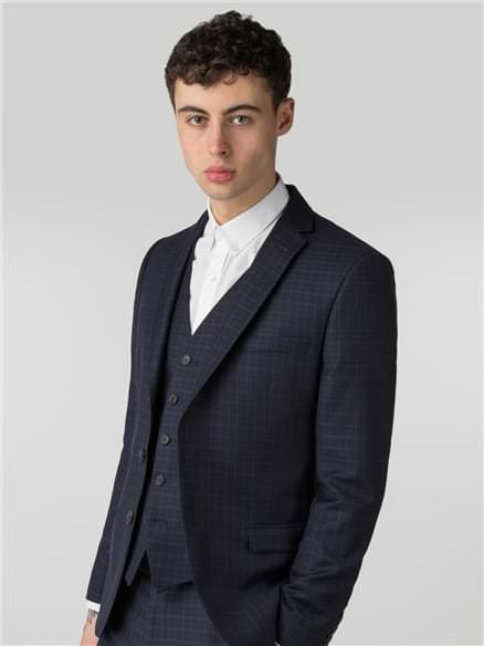 Peacoat Mini Tonal Check Camden Fit Jacket