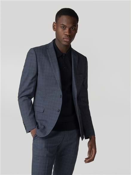 Airforce Blue Jaspe Check Jacket