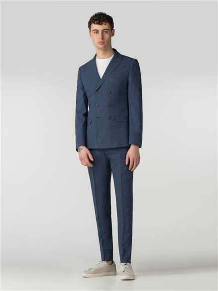 Summer Blue Fleck Camden Fit Double Breasted Jacket