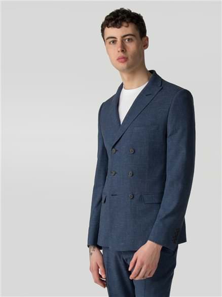 Summer Blue Fleck Camden Fit Double Breasted Jacket