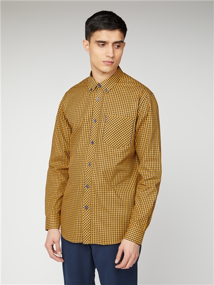 mens yellow gingham shirt