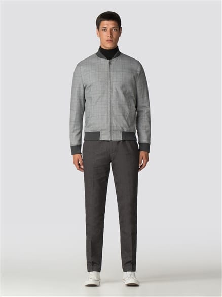 Checked Bomber Jacket