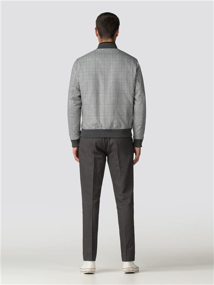 Checked Bomber Jacket