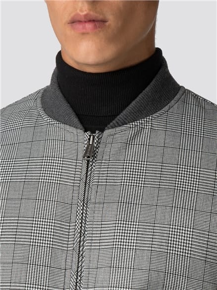 Checked Bomber Jacket