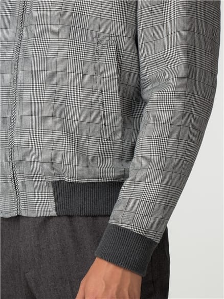 Checked Bomber Jacket