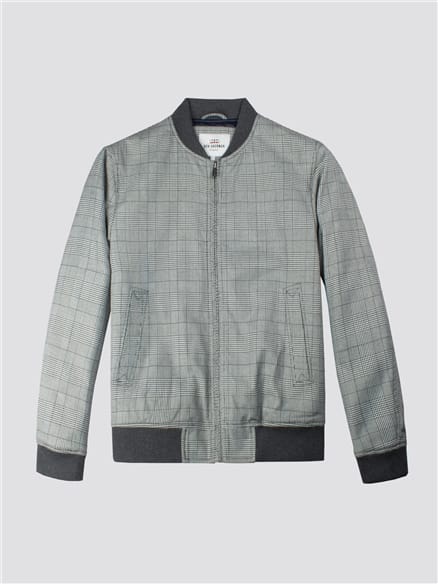 Checked Bomber Jacket