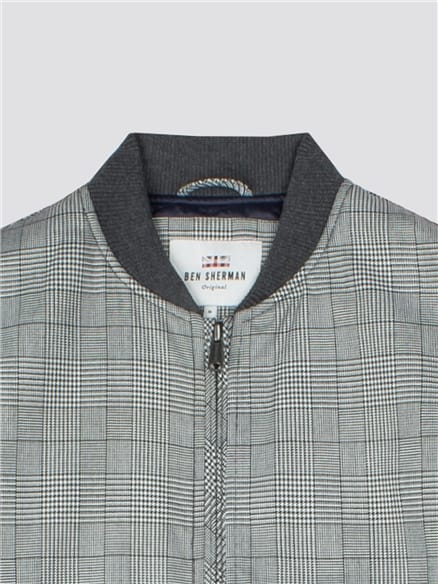 Checked Bomber Jacket