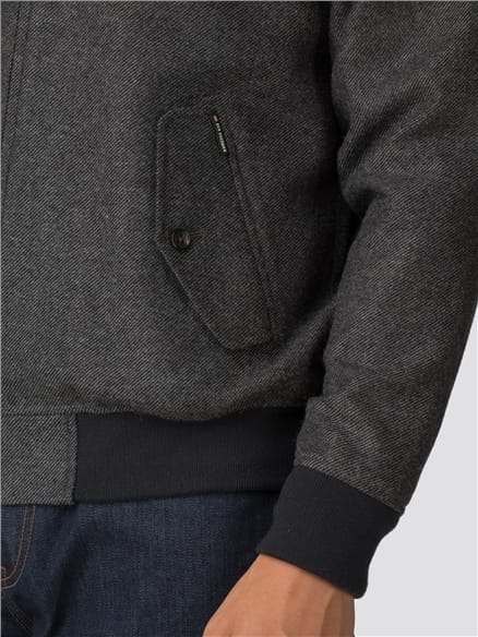 Grey Wool Harrington Jacket