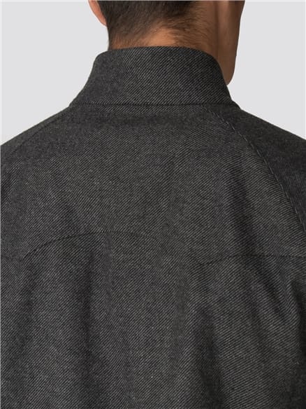 Grey Wool Harrington Jacket
