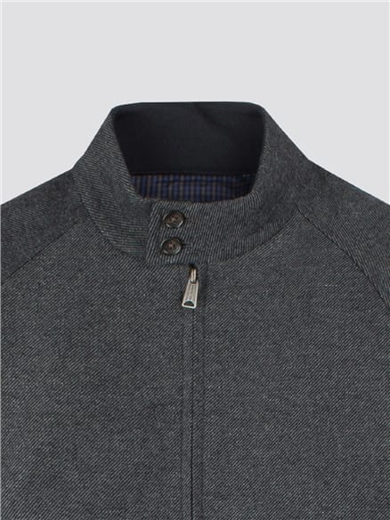 Grey Wool Harrington Jacket