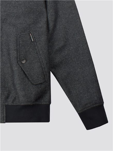 Grey Wool Harrington Jacket