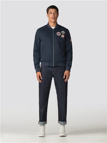 Sateen Badge Bomber Jacket