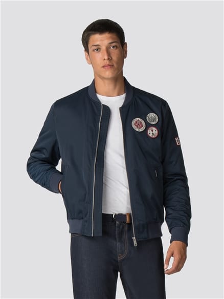Sateen Badge Bomber Jacket