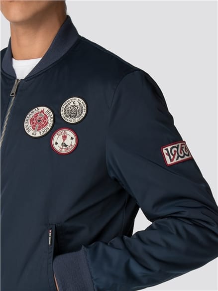 Sateen Badge Bomber Jacket