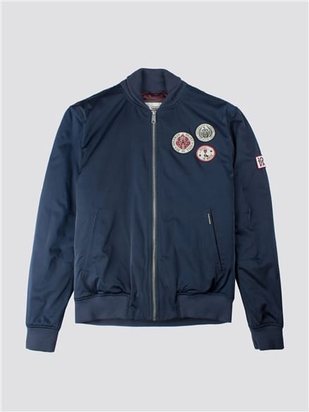 Sateen Badge Bomber Jacket