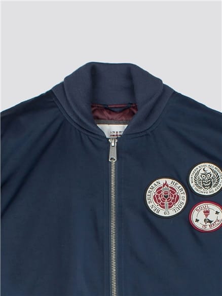 Sateen Badge Bomber Jacket