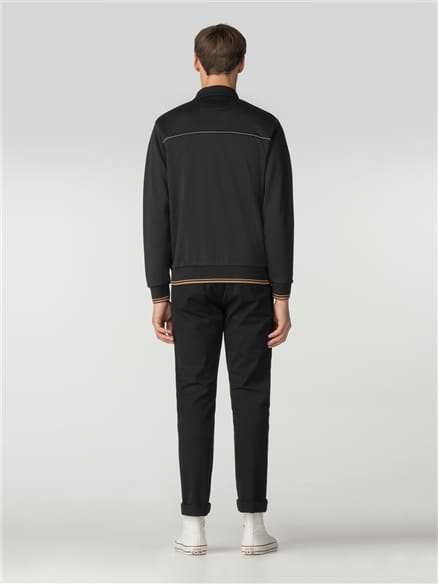 Black Tricot Track Top Jacket