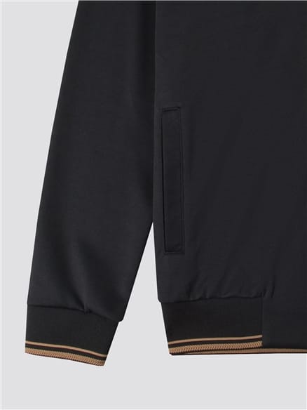 Black Tricot Track Top Jacket