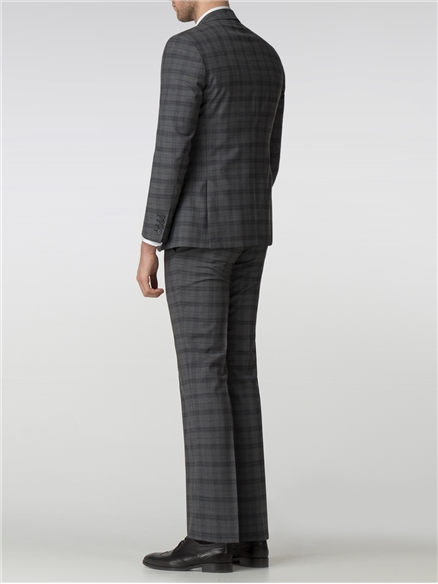 Tailored Fit Grey Check Suit Jacket