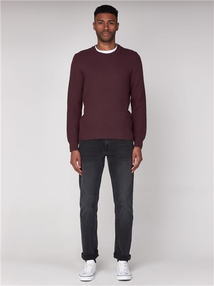 Textured Knitted Crew Neck