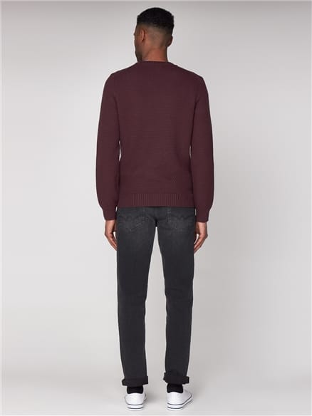 Textured Knitted Crew Neck