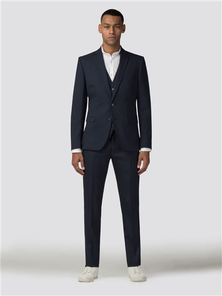 Midnight Navy Broken Effect Stretch Camden Fit Jacket