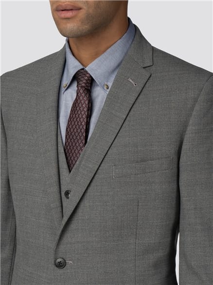 Grey High Twist Texture Stretch Camden Fit Jacket