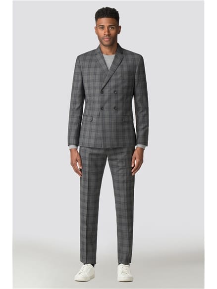 Cool Grey Blue Check Camden Fit Suit Jacket