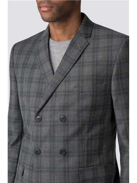 Cool Grey Blue Check Camden Fit Suit Jacket
