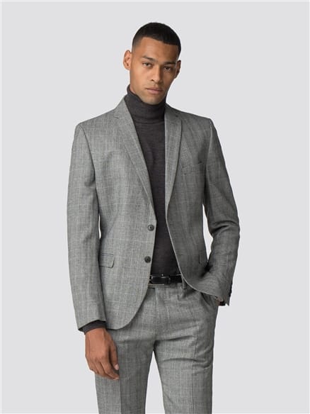 British Grey Prince of Wales Mod Check Camden Fit Jacket