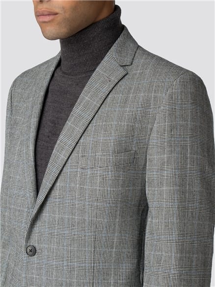 British Grey Prince of Wales Mod Check Camden Fit Jacket