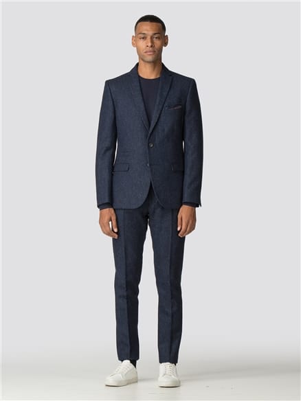 British Black Blue Tweed Camden Jacket