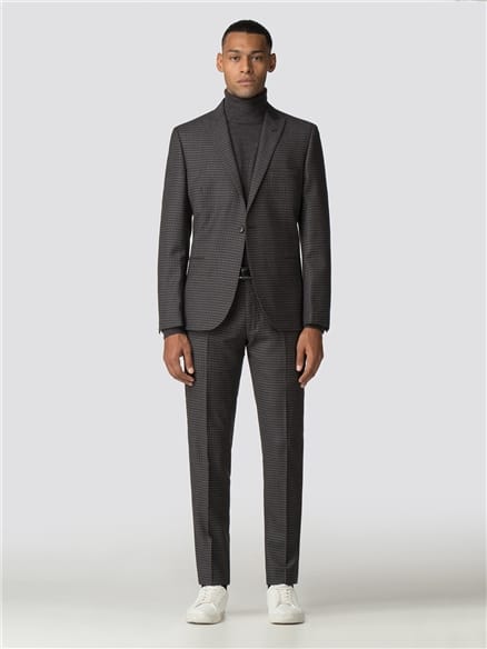 British Charcoal Check Gingham Camden Fit Suit Jacket