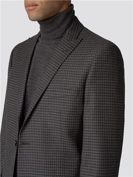 British Charcoal Check Gingham Camden Fit Suit Jacket