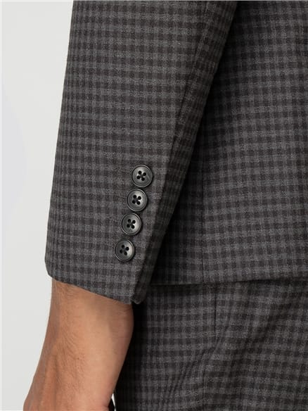 British Charcoal Check Gingham Camden Fit Suit Jacket
