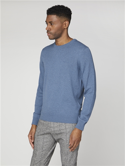 Men's Plain Crew Neck Sweatshirt - Blue | Ben Sherman