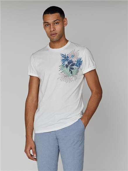 White Tropical Pocket T-Shirt