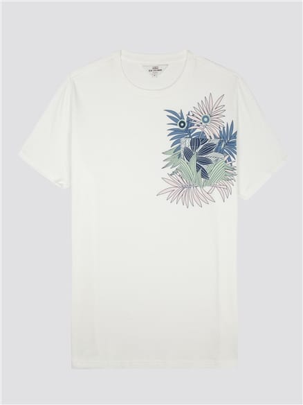 White Tropical Pocket T-Shirt