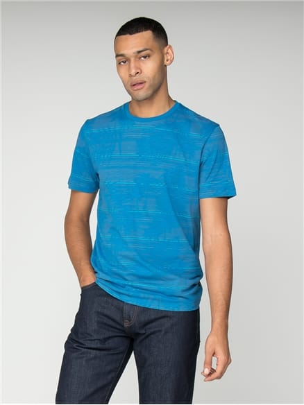 Blue Palm Stripe T-Shirt