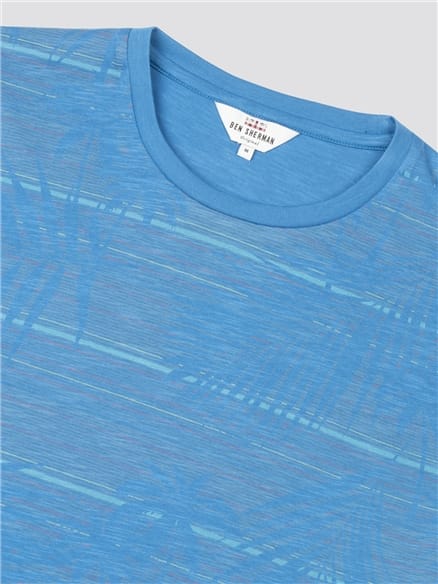 Blue Palm Stripe T-Shirt