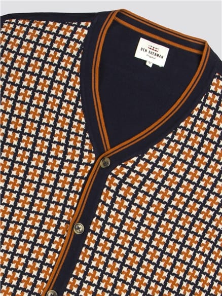 Ivy Style Pattern Front Cardigan