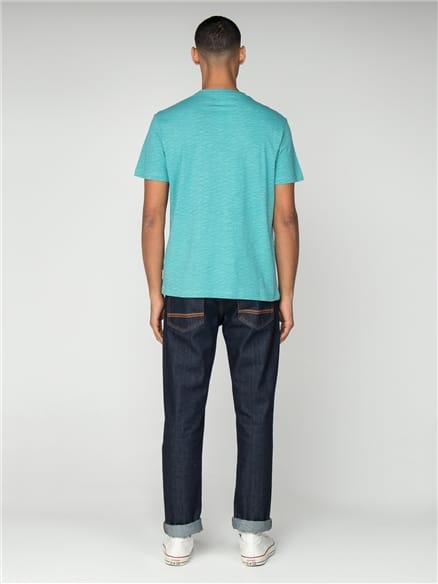 Blue Geo Wave Print T-Shirt