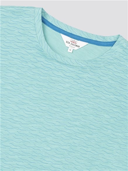 Blue Geo Wave Print T-Shirt