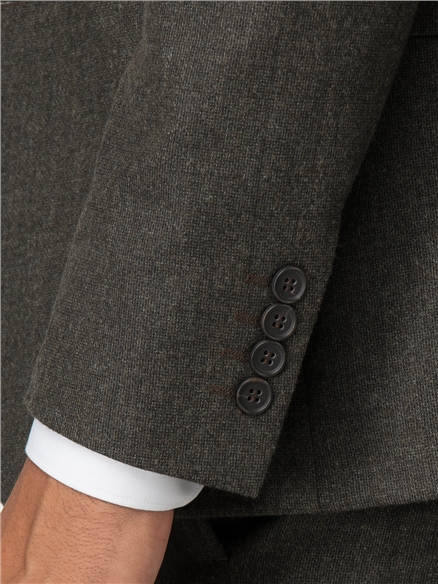 Olive Green Texture Tailored Fit Jacket